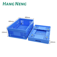 Caisse en plastique pliable pliable bleue 600*400*210mm pour la logistique logistique recyclable mobile de légume de fruit de transport logistique