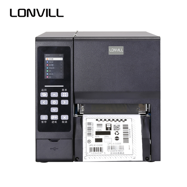 LONVILL Label Printers Dual-Mode Thermal Transfer Direct Thermal Industrial RFID Barcode Printer for Warehouse Shipping Labels