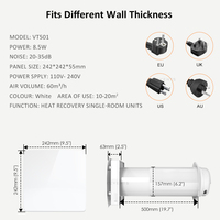 KCVents VT501 Ventilateur de récupération de chaleur (VRV) pour pièce unique avec commande mobile et connectivité Wi-Fi