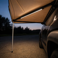 Auvent de toit de voiture 270 degrés pour SUV, abri de camping, double couche, quatre saisons, imperméable, résistant aux UV, poteaux en aluminium