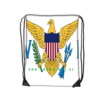 Sac de sport à cordon SAIPAN Flag en polyester léger, sac de sport portable pour le voyage et le camping