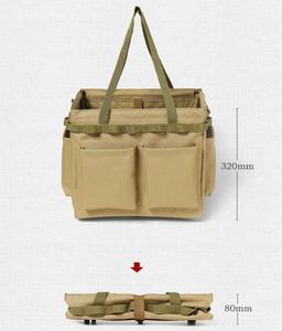 Sac à outils de jardinage gratuit, sac de camping à fond rigide, organiseur d'outils de jardinage, sac à outils pliable pour électricien, artisan - Product Image 4