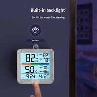 Termometer Higrometer Multifungsi Dalam Ruangan Kontrol Aplikasi Kalender Jam Penggunaan Lintas Negara; Elektronik Digital Dinding Rumah