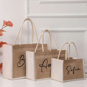 Sacs fourre-tout personnalisés imprimés directement en usine, réutilisables avec poche et logo du sac - Product Image 2