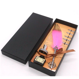 Ensemble de plumes à encre naturelles vintage pour <span class=keywords><strong>calligraphie</strong></span>, stylo <span class=keywords><strong>plume</strong></span> pour signature, cadeau, mariage, fête nuptiale, fournitures de fête - Product Image 3