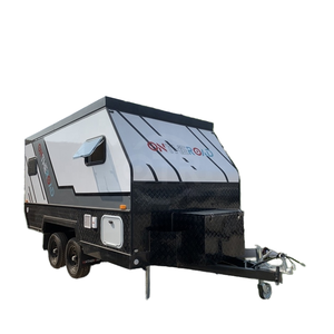 Mini-caravane de voyage On The Road pour 2 personnes, légère, en aluminium, avec design sérigraphié - Product Image 1