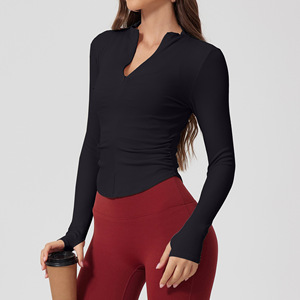 Tiyo Top de Yoga para Mujer con Media Cremallera, Manga Larga, Acanalado, Sin Costuras, de Secado Rápido, Ropa Deportiva para Fitness, Pilates y Entrenamiento, Cintura Ajustada - Product Image 4