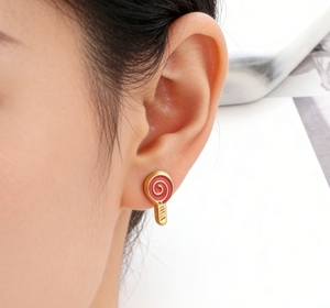 Orecchini a Forma di Lecca-Lecca in Acciaio Inossidabile Inspire Jewelry per Ragazze, Gioielli Antiallergici Carini e Dolci, Regali di Compleanno e Pasqua - Product Image 3