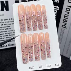 Nueva moda cubierta completa <span class=keywords><strong>uñas</strong></span> extra <span class=keywords><strong>largas</strong></span> hecho a mano acrílico Prensa en <span class=keywords><strong>uñas</strong></span> conjunto con pegamento XXXL <span class=keywords><strong>uñas</strong></span> postizas - Product Image 4