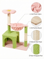 Arbre à chat robuste, écologique et durable avec poteaux en sisal, structure d'escalade multi-niveaux en velours pour chats d'intérieur, emballage en carton