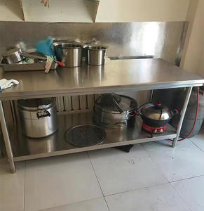 OEM Alta Qualidade Industrial Trabalhando mesa Commercial <span class=keywords><strong>Kitchen</strong></span> <span class=keywords><strong>Equipment</strong></span> 2 Layer aço inoxidável Trabalho mesa - Product Image 5