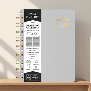 2024 2025 biểu tượng tùy chỉnh da bìa cứng xoắn ốc máy tính xách tay Tạp Chí kế hoạch với vải & PP bìa và tùy chỉnh in ấn cho quà tặng sử dụng - Product Image 2