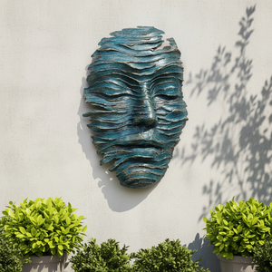 Grandes décorations murales extérieures en <span class=keywords><strong>métal</strong></span> patiné bronze, sculpture de visage à vendre - Product Image 3