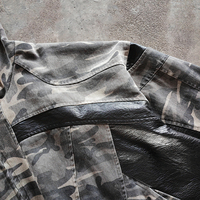 Veste coupe-vent camouflage graphique brodée avec fermeture éclair et patchwork en nylon personnalisé YSJY pour hommes