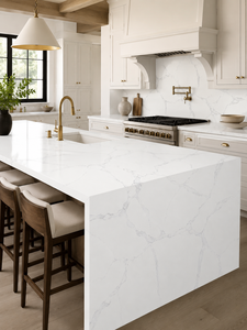 Vietnam Union Quartz Calacatta <b>Silver</b> Mist Artificial Big Slabs Kitchen Table <b>Top</b> Polished Finish 20mm Thick Waterproof Hotel - Product Image 3