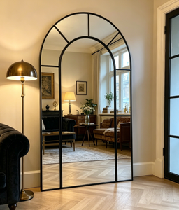 Modern Arched Full Length Mirror Aluminum Alloy Frame Decorative Wall Mirror Floor Standing <b>Bedroom</b> Living Room Hotel Customized - Product Image 2