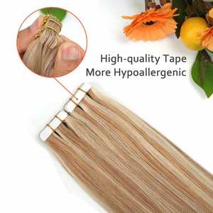 Extensiones de Cabello Natural Virgen Remy Rubias Claras con Cinta Adhesiva, 100% Cabello Humano con Cutícula Completa, Extensiones de Cinta Adhesiva de 18/24 Pulgadas al por Mayor - Product Image 3