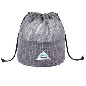 Mesh <b>Patchwork</b> Drawstring Beach Foldable Lightweight Casual Storage <b>Bag</b> For Travel Outdoor Customizable Sundries Organizer - Product Image 1
