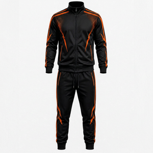 Survêtement d'hiver décontracté léger pour homme LONG MISSION INDUSTRY, 100% coton, uni, avec capuche, fermeture à cordon, poches latérales - Product Image 1