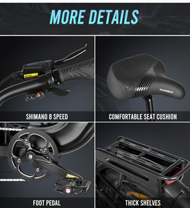 จัดส่งฟรี สินค้าในสหรัฐอเมริกา SAMEBIKE 4.0 จักรยานไฟฟ้าล้อโต โครงเหล็กคาร์บอนสูง จักรยานเสือภูเขาไฟฟ้า รองรับการดรอปชิปปิ้ง - Product Image 3