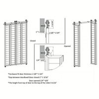 Kit de quincaillerie RHETECH pour porte coulissante simple de 6 pieds, robuste et durable, en aluminium, pour cuisine