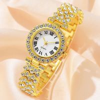 Set Fashion Terbaru 5PCS Dengan Hadiah Kalung Anting Jam Tangan Berhias Berlian Imitasi Wanita Kasual Jam Tangan Wanita Gelang Jam 2025