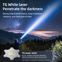 Lampe torche LED laser blanche multifonction ultra-lumineuse, rechargeable, étanche, longue portée, pour usage extérieur et domestique