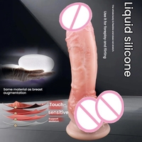 Realistischer Silikon-Dildo Vibrator Wasserdicht Weich Starker Saugnapf Freihändig G-Punkt Anales Spiel Umweltfreundlich Körpersicher für Erwachsene