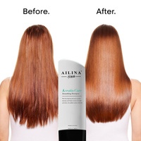 Crème capillaire lissante pour cheveux gras, shampoing, revitalisant, sans silicone, à l'huile de noix du Maroc et à la vitamine E, faible MOQ, logo personnalisé pour les marques de salons