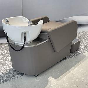 Solana Beauty, shampooing japonais postmoderne, salons de coiffure, lit de lavage spécial, spa, lavabo en céramique semi-allongé, cuir synthétique de qualité supérieure - Product Image 2