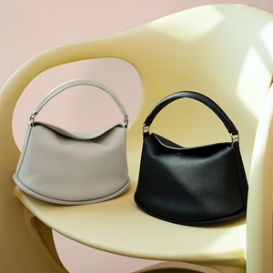 Bolsos <span class=keywords><strong>de</strong></span> Mujer <span class=keywords><strong>de</strong></span> Cuero Genuino, Bolso <span class=keywords><strong>de</strong></span> Mano con Textura Granulada, Bolso Pequeño <span class=keywords><strong>de</strong></span> Hombro con Parte Superior Curva, Uso Diario, Proveedor <span class=keywords><strong>de</strong></span> Fábrica OEM/ODM - Product Image 2