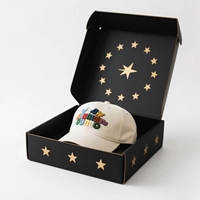 Boîte cadeau rigide à rabat noir avec logo personnalisé, emballage en papier pour casquette de baseball, boîtes en papier personnalisables de qualité supérieure