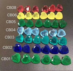 YZ bijoux personnaliser HQ arc-en-ciel synthétique fusion à facettes émeraude coupe coeur parabai Tourmaline cristal fusion pierre bijoux - Product Image 6