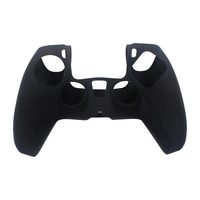 Housse de protection en silicone souple antidérapante de couleur noire unie pour manette PS5, protège-manette de jeu