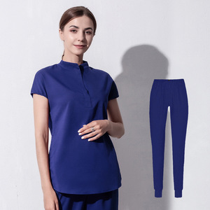 42024LW Promo Terbatas Seragam Perawat Bahan Kain Tenun Berkualitas Tinggi, Set Seragam Medis Premium untuk Wanita dari Bahan Polyester/Rayon - Product Image 6