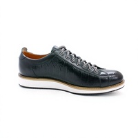 Chaussures décontractées pour hommes en cuir véritable faites à la main, motif crocodile gaufré, à lacets, semelle épaisse, mode quotidienne, chaussures habillées, logo personnalisé OEM