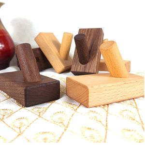 Moderne Stijl Doek Opknoping Livroom Kapstok Natuurlijke Effen Walnoot Beuken Houten Muur Haken - Product Image 3