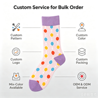 Chaussettes ras du cou imprimées à motif de perles multicolores pour hommes et femmes, chaussettes en coton color block, conception de logo personnalisé ODM, vente en gros