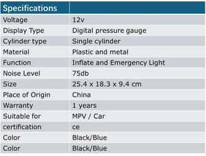 Dual Powered AC/DC 12V 100 PSI Tragbarer Reifen füller LED-Licht Not licht Digitales Manometer Hebel verriegelung Luft futter - Product Image 4