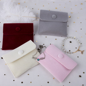 Pochette en velours imprimé en coton, personnalisable avec logo, anti-poussière, pour cadeaux, bracelets, colliers, bijoux, en cuir PU et PC - Product Image 2