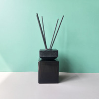 Flacon diffuseur de parfum en verre noir de luxe anti-UV, style hôtelier, avec couvercle hermétique, pour maison, hôtel, spa