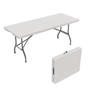 Wholesale Custom 4 Feet Trestle <b>Folding</b> <b>Table</b> Foldable Banquet Catering Dining Camping <b>Table</b> for Events - Product Image 1