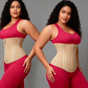 Langqin Women's Thick Breathable Mesh Tulle Corset Waist Cincher Hook-and-Eye Closure Firm Control Custom Logo Position OEM - Product Image 3