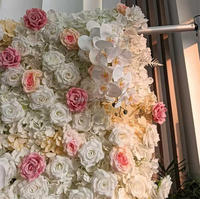 Mur de fleurs artificielles en soie rose fait main LEXI personnalisé, rose 5D, de haute qualité, romantique, pour mariage, Saint-Valentin