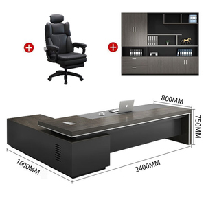 Muebles de Oficina de Lujo, Mesa de Oficina para Sala de Jefes, Muebles Modernos de Diseño <span class=keywords><strong>en</strong></span> Madera MDF, <span class=keywords><strong>Escritorio</strong></span> Ejecutivo <span class=keywords><strong>en</strong></span> <span class=keywords><strong>Forma</strong></span> de <span class=keywords><strong>L</strong></span> para CEO - Product Image 3