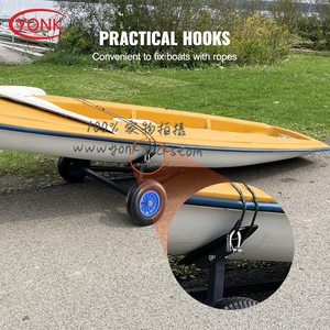 YONK Personnalisable En Acier Au Carbone Bateau Remorque Dolly Longueur Réglable Kayak Bateau À Moteur De Pêche Bateau Transporteur Chariot Plate-Forme OEM - Product Image 4