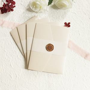 象牙口袋折叠请柬带RSVP信封婚礼请柬用品口袋信封婚礼请柬 - Product Image 2