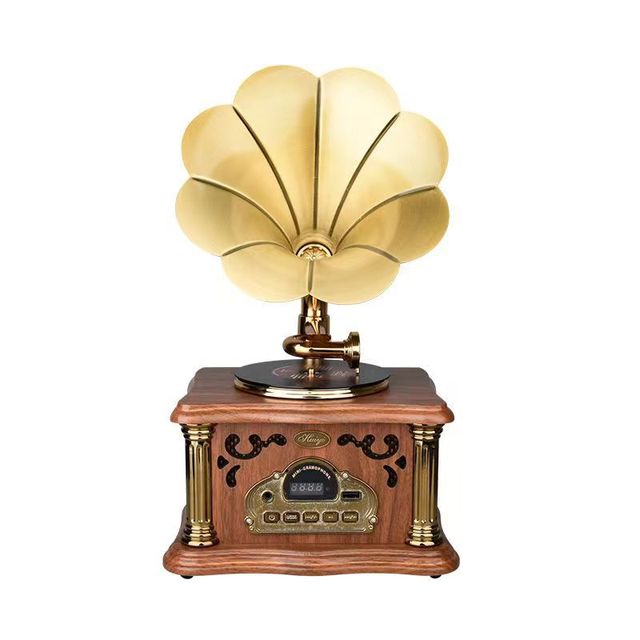 Retro Vinyl Record Player Style Mini Gramophone BT Speaker High-Power Home Decorative Audio