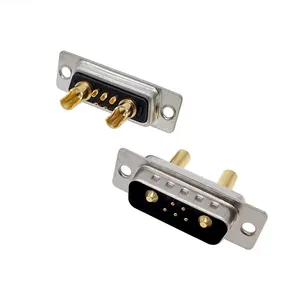 7w2 30a Vergulde Hoge Stroom Connector D-SUB Adapter 5 + 2 Plug Jack Machinaal Bewerkte Pin Volledig Goud Flash Draad