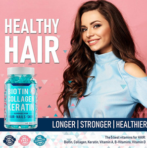 OEM/ODM Biotina + Vitamina C Suplementos alimenticios Vitamina C B7 Biotina Gummy <span class=keywords><strong>Biotin</strong></span> Collage Keratin Gummies - Product Image 2